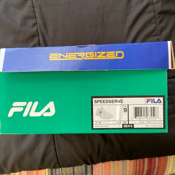 MEN’S FILA SPEED SERVE ENERGIZED WHITE TENNIS SHOES - Picture 5 of 6